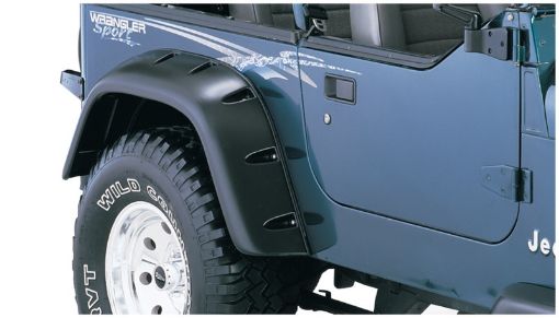 Picture of Bushwacker 87 - 95 Jeep Wrangler Cutout Style Flares 2pc Cutting Optional Not Renegade - Black