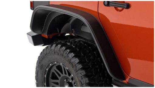 Picture of Bushwacker 07 - 18 Jeep Wrangler Unlimited Flat Style Flares 2pc 4 - Door Sport Utility Only - Black