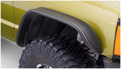 Picture of Bushwacker 84 - 01 Jeep Cherokee Flat Style Flares 2pc - Black