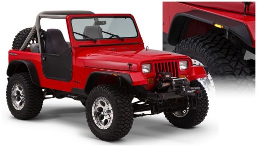 Picture of Bushwacker 87 - 95 Jeep Wrangler Flat Style Flares 4pc Excludes Renegade - Black