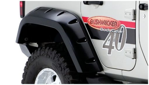 Picture of Bushwacker 07 - 18 Jeep Wrangler Unlimited Max Pocket Style Flares 2pc Extended Coverage - Black