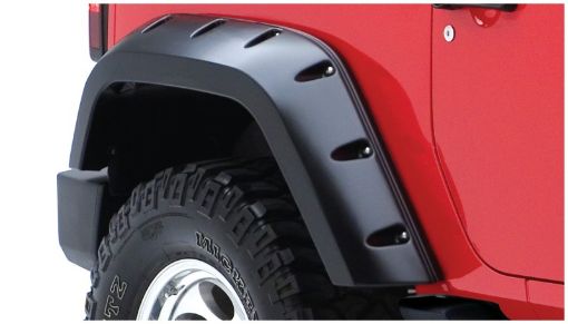 Picture of Bushwacker 07 - 18 Jeep Wrangler Max Pocket Style Flares 2pc Extended Coverage - Black