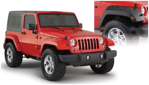 Picture of Bushwacker 07 - 18 Jeep Wrangler Pocket Style Flares 2pc - Black