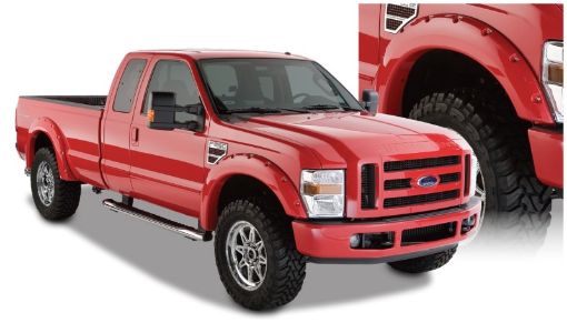 Picture of Bushwacker 08 - 10 Ford F - 250 Super Duty Styleside Pocket Style Flares 4pc 81.096.0in Bed - Black