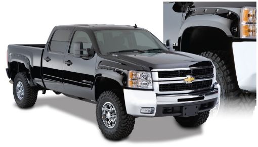 Picture of Bushwacker 07 - 13 Chevy Silverado 1500 Fleetside Pocket Style Flares 4pc 69.3in Bed - Black