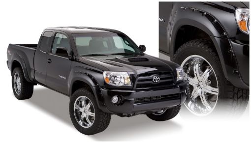 Picture of Bushwacker 05 - 11 Toyota Tacoma Fleetside Pocket Style Flares 4pc 73.5in Bed - Black