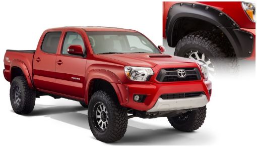 Picture of Bushwacker 12 - 15 Toyota Tacoma Fleetside Pocket Style Flares 4pc 73.5in Bed - Black
