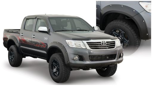 Picture of Bushwacker 11 - 13 Toyota Hilux Pocket Style Flares 4pc 59.8in Bed - Black