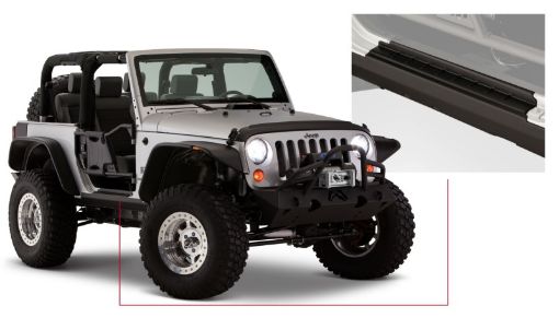 Picture of Bushwacker 07 - 18 Jeep Wrangler Trail Armor Rocker Panel and Sill Plate Cover - Black