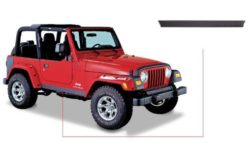 Picture of Bushwacker 97 - 06 Jeep Wrangler Trail Armor Side Rocker Panels - Black