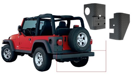 Picture of Bushwacker 97 - 06 Jeep Wrangler Trail Armor Rear Corners - Black