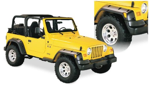 Picture of Bushwacker 97 - 06 Jeep TJ Fender Flares Large Pocket Style Euro Ribicon Conversion Package - Black
