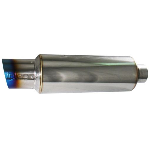 Picture of Injen 3.00 Universal Muffler wTitanium burnt rolled Tip and stainless steel resonated inner wall