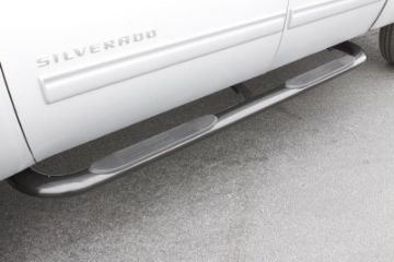 Picture of Lund 99 - 13 Chevy Silverado 1500 Ext. Cab (Body Mount) 4in. Oval Curved SS Nerf Bars - Polished