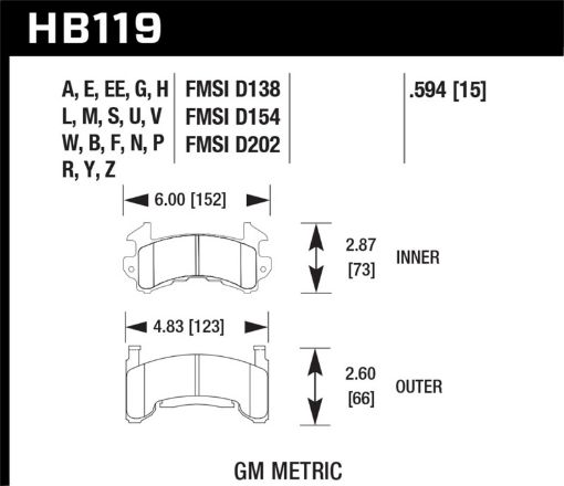 Picture of Hawk 78 - 87 Buick Regal DTC - 50 Front Brake Pads