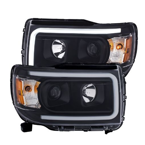 Picture of ANZO 2015 GMC Canyon Projector Headlights w Plank Style Design Black w Amber
