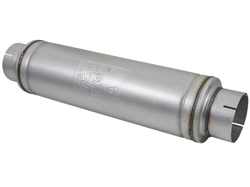 Picture of aFe ATLAS Aluminized Steel Muffler 5in CenterCenter 24in L x 7in Diameter - Round Body