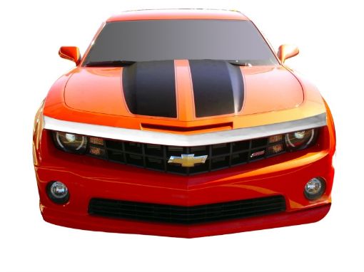 Picture of AVS 10 - 15 Chevy Camaro (Grille Fascia Mount) Aeroskin Low Profile Hood Shield - Chrome