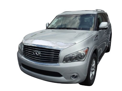Picture of AVS 11 - 13 Infiniti QX56 Aeroskin Low Profile Hood Shield - Chrome