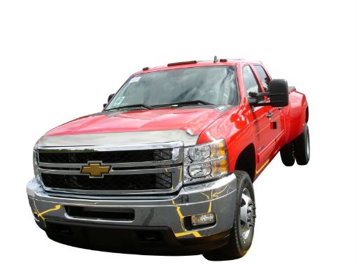 Picture of AVS 11 - 14 Chevy Silverado 2500 Aeroskin Low Profile Hood Shield - Chrome