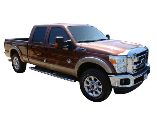 Picture of AVS 11 - 16 Ford F - 350 Aeroskin Low Profile Hood Shield - Chrome