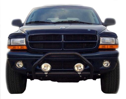 Picture of AVS 97 - 04 Dodge Dakota Bugflector Deluxe 3pc Medium Profile Hood Shield - Smoke