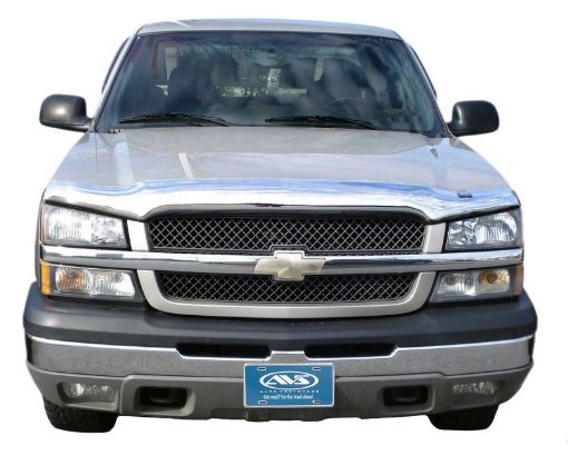 Picture of AVS 03 - 06 Chevy Avalanche (wo Body Hardware) High Profile Hood Shield - Chrome