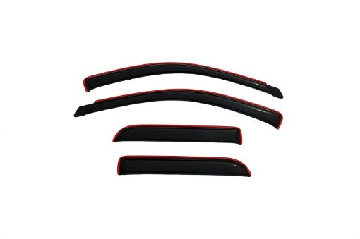 Picture of AVS 02 - 08 Dodge RAM 1500 Quad Cab Ventvisor In - Channel Front Rear Window Deflectors 4pc - Smoke