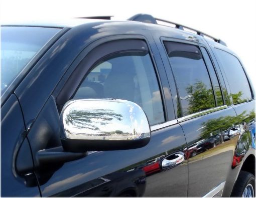 Picture of AVS 07 - 10 Chrysler Aspen Ventvisor In - Channel Front Rear Window Deflectors 4pc - Smoke