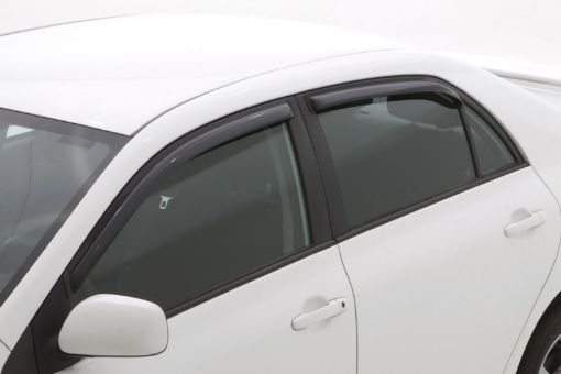 Picture of AVS 09 - 13 Toyota Corolla Ventvisor In - Channel Front Rear Window Deflectors 4pc - Smoke