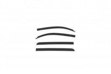 Picture of AVS 19 - 21 Toyota Tundra Crewmax Low Profile Color Match Ventvisors 4pc - Midnight Black Metallic