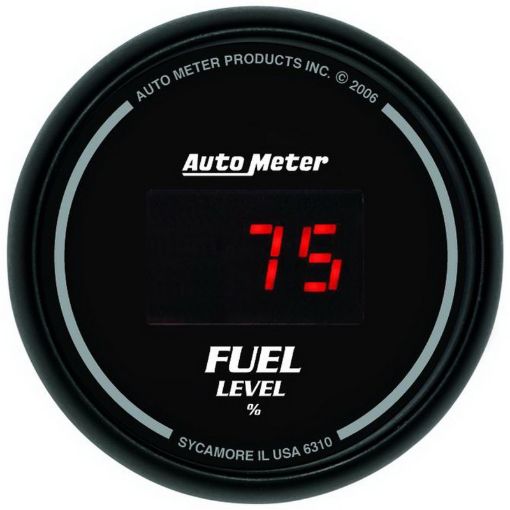 Picture of Autometer 52mm Black Digital Programmable Empty - Full Fuel Level Gauge