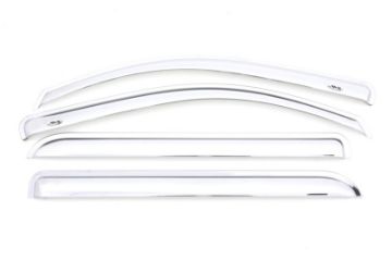 Picture of AVS 15 - 18 Chevy Silverado 2500 Crew Cab Ventvisor Front Rear Window Deflectors 4pc - Chrome