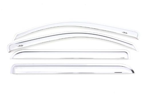 Picture of AVS 15 - 18 Chevy Silverado 2500 Crew Cab Ventvisor Front Rear Window Deflectors 4pc - Chrome