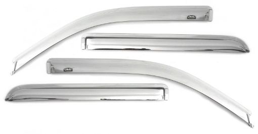 Picture of AVS 06 - 12 Ford Fusion Ventvisor Outside Mount Front Rear Window Deflectors 4pc - Chrome