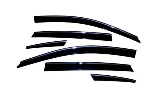 Picture of AVS 06 - 10 Infiniti M45 Ventvisor Low Profile Deflectors 6pc - Smoke wChrome Trim