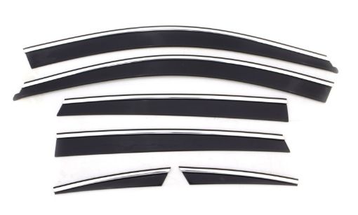 Picture of AVS 07 - 11 Honda CR - V Ventvisor Low Profile Deflectors 6pc - Smoke wChrome Trim