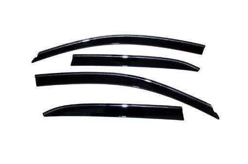 Picture of AVS 03 - 07 Honda Accord Ventvisor Low Profile Deflectors 4pc - Smoke wChrome Trim
