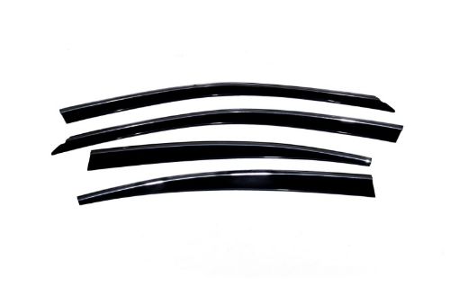 Picture of AVS 07 - 11 Lexus ES350 Ventvisor Low Profile Deflectors 4pc - Smoke wChrome Trim