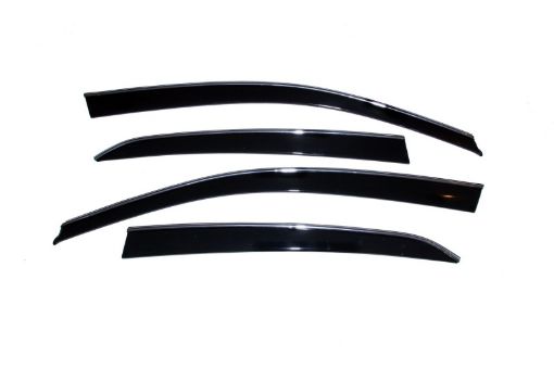 Picture of AVS 07 - 11 Toyota Camry Ventvisor Low Profile Deflectors 4pc - Smoke wChrome Trim