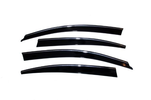 Picture of AVS 09 - 15 Nissan Maxima Ventvisor Low Profile Deflectors 4pc - Smoke wChrome Trim
