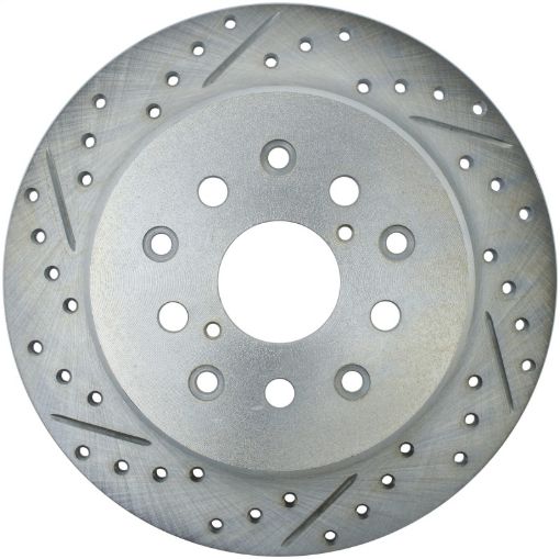 Picture of StopTech 01 - 05 Lexus IS300 02 - 10 Lexus SC430 Sport Slotted Drilled Rear Right Brake Rotor