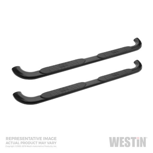 Picture of Westin 2016 - 2018 Nissan Titan XD Crew Cab Platinum 4 Oval Nerf Step Bars - Black