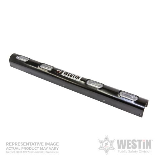Picture of Westin Push Bumper Elite Light Channel 33.1 inch Whelen 4 Hole - Black