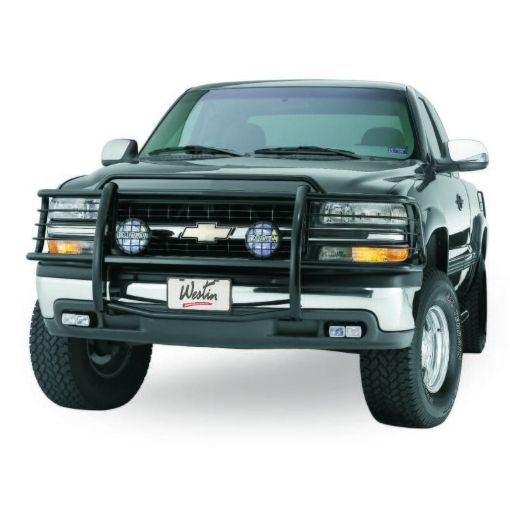 Picture of Westin 1999 - 2002 Chevrolet Silverado 1500LD Sportsman Grille Guard - Black