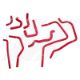 Picture of Mishimoto 01 - 05 Subaru WRX Red Silicone Ancillary Hoses
