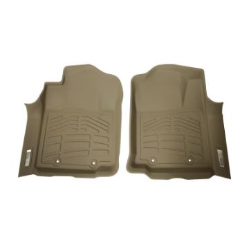 Picture of Westin 12 - 15 Toyota Tacoma RegAccessDbl Cab (double hook) Wade Sure - Fit Floor Liners Front - Tan