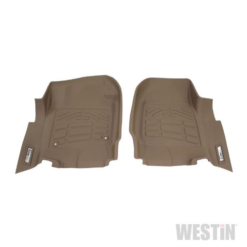 Picture of Westin 2017 - 2018 Ford Super Duty RegularSuperCrew Cab Wade Sure - Fit Floor Liners Front - Tan