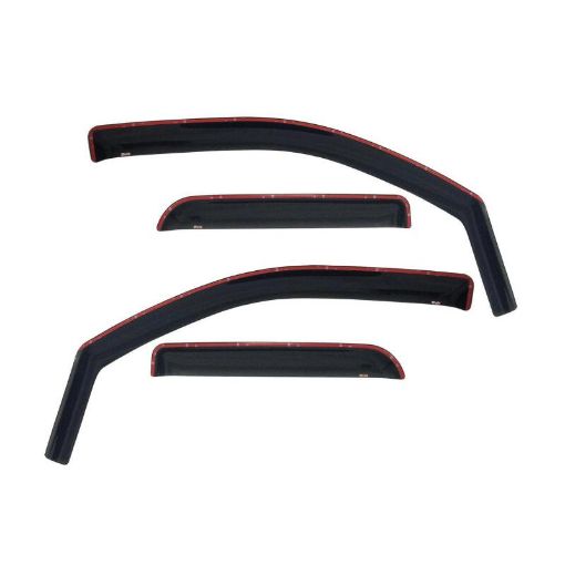 Picture of Westin 2002 - 2008 Dodge Ram Quad Cab (4 DR) Wade In - Channel Wind Deflector 4pc - Smoke