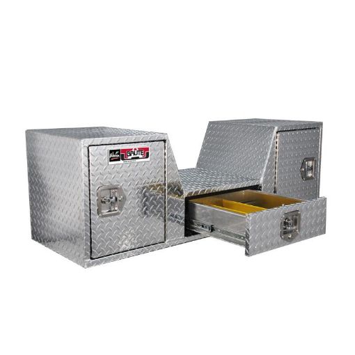 Picture of WestinBrute V Shape Goose Neck 5th Wheel 57in Tailgate Box 1 Drawer2 Swing Doors - Aluminum